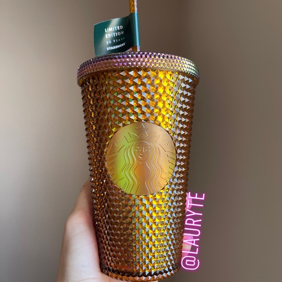 Starbucks 2021 Grande Honeycomb Gold Studded